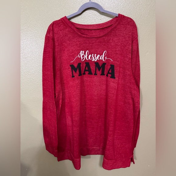 Lane Bryant “Blessed Mama” Red Long Sleeve top size 22/24 - Picture 1 of 3